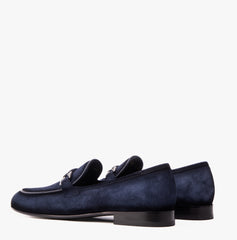 The Brooks Navy Suede Bit Loafer Shoe Exclusive Style