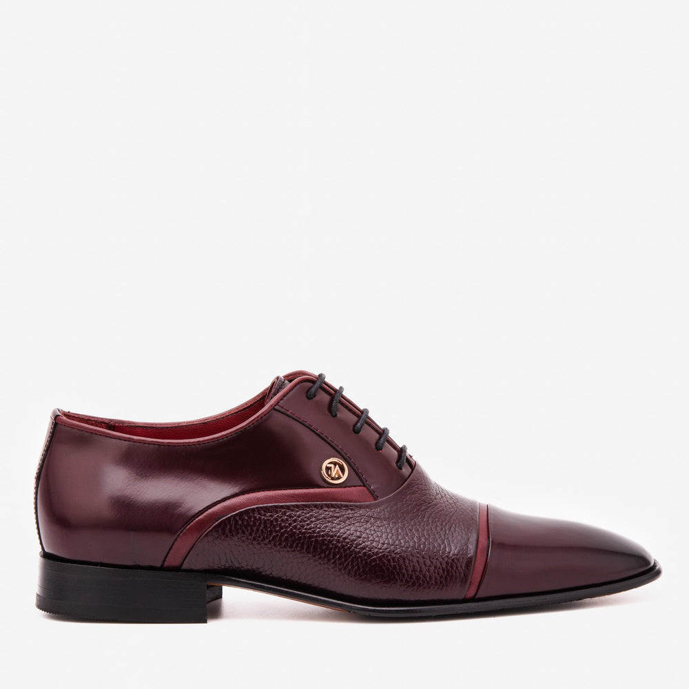 The Rockwell Handmade Burgundy Leather Cap Toe Oxford Shoe Exclusive Style
