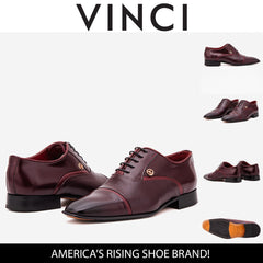The Rockwell Handmade Burgundy Leather Cap Toe Oxford Shoe Exclusive Style