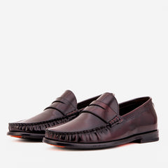 The Belmont Burgundy Polished Leather Loafer On Sale