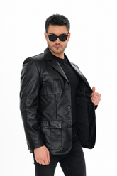 The Ravenna Black Leather Jacket For Sale