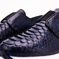 The Obsidian Navy Python Leather Sneaker For Sale