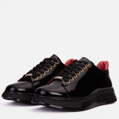 The Peklin Patent Black Leather Sneaker For Sale