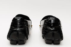 The Pisa Black Leather Bit Drive Loafer Shoe Exclusive Style