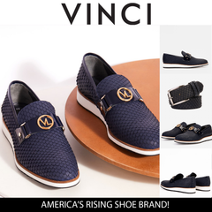 The Legacy Navy Blue Leather Casual Loafer Shoe For Sale