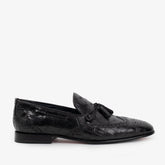 The Istanbul Black Leather Tassel Loafer Shoe Exclusive Style