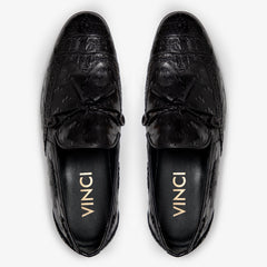 The Istanbul Black Leather Tassel Loafer Shoe Exclusive Style
