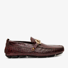 The Pisa Burgundy Leather Bit Drive Loafer Shoe All New