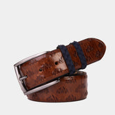 The Caesars Tan Navy Leather Belt All New