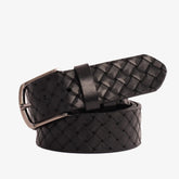 The Turan Black Woven Leather Belt Fine Craftsmanship