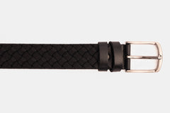 The Turan Black Woven Leather Belt Fine Craftsmanship