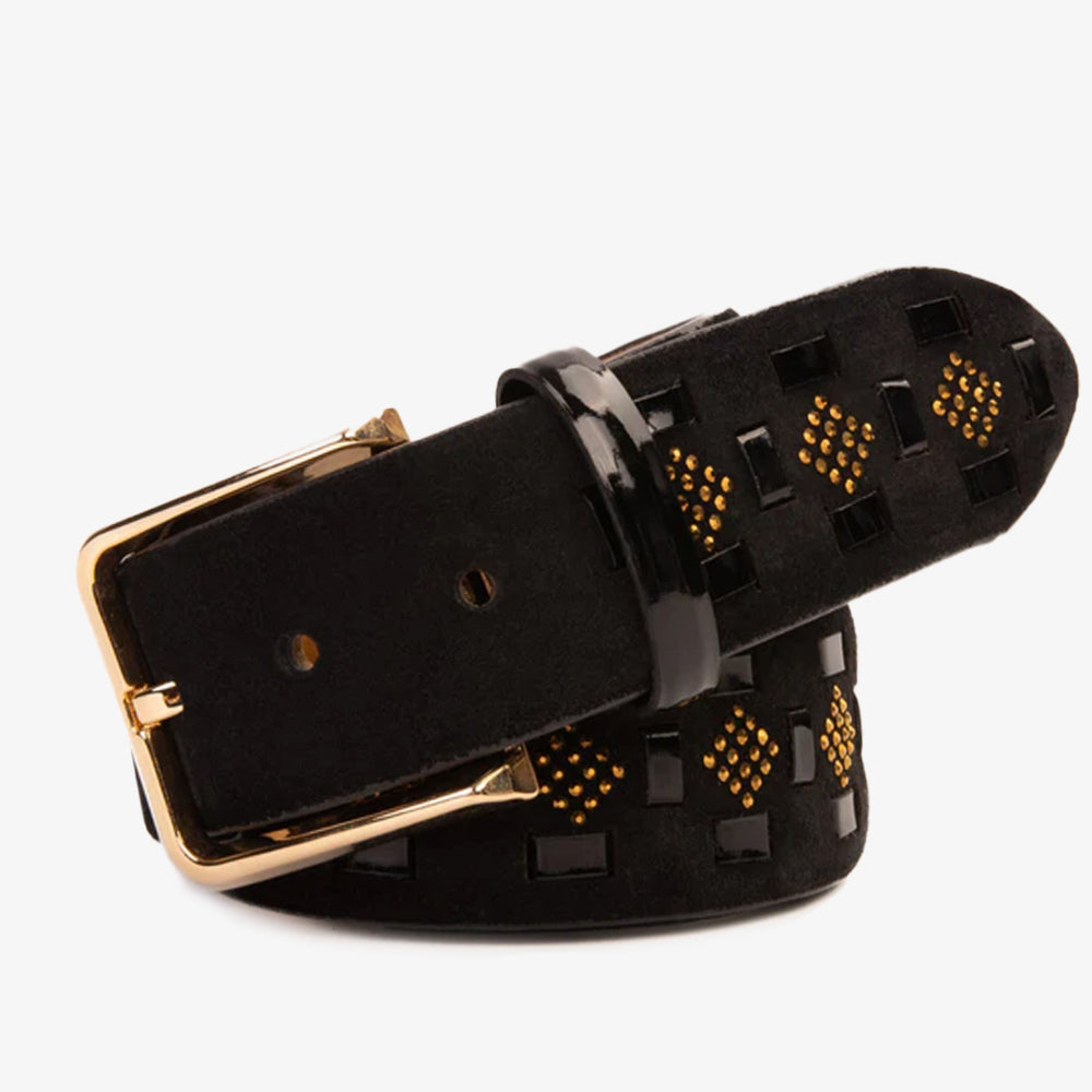 The Vicino Black Leather Belt For Sale
