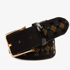 The Vicino Black Leather Belt For Sale