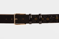 The Vicino Black Leather Belt For Sale