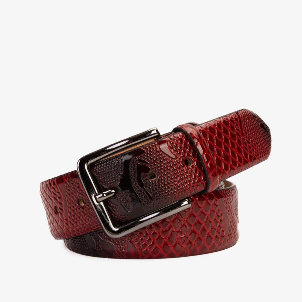 The Milano Red Leather Belt Limited Edition Fine Craftsmanship
