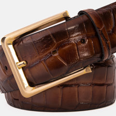The Strat Brown Leather Belt For Sale