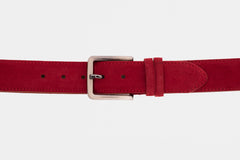 The Bari Red Suede Leather Belt For Sale