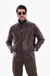 The Nero Coffee Brown Leather Jacket For Sale