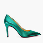 The Maple Green Leather Pump Fuchsia Sole Shoe Exclusive Style