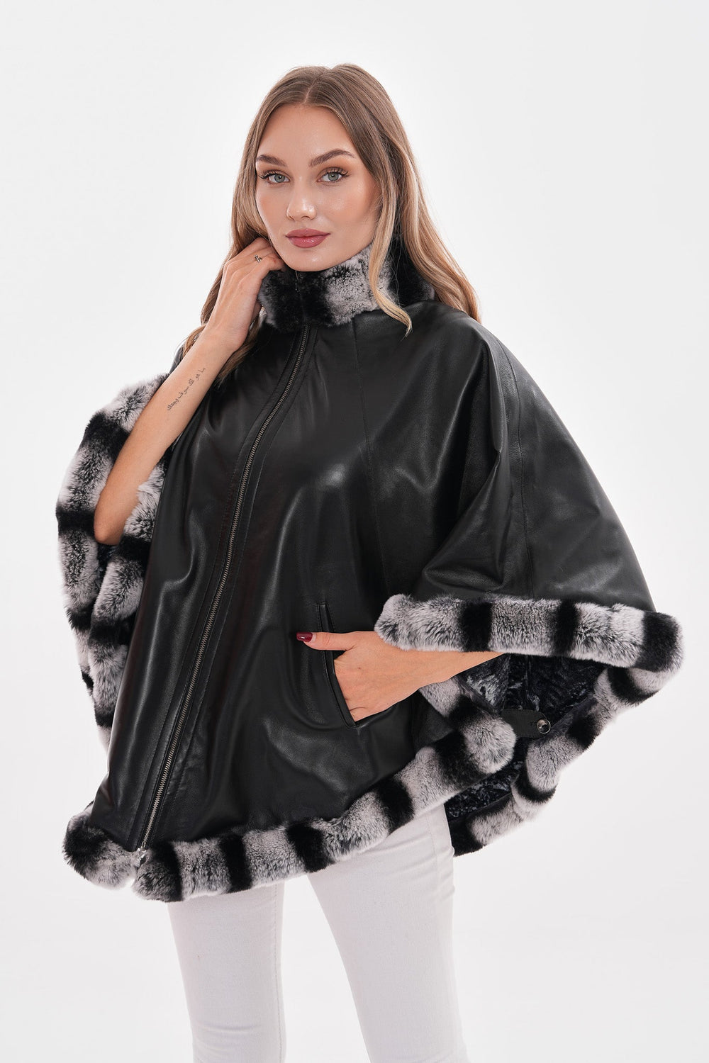 The Glacier Black Reversible Leather Jacket On Sale