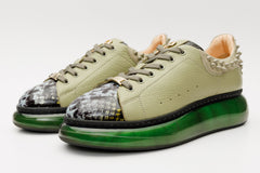 The Venezia Green Leather Sneaker All New
