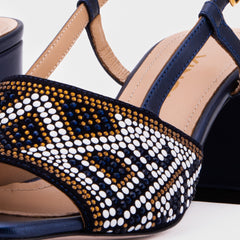 The Nampula Navy Blue Leather Slingback Sandal All New