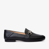 Luanda Black Leather Flat Shoe Exclusive Style