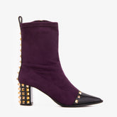 The Amethyst Studded Deep Purple Suede Leather Women’s Boot Universal Fit