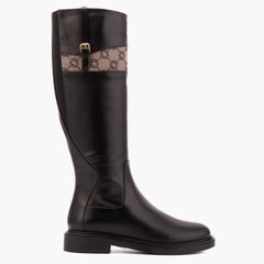 The Bellina Black Leather Women’s Knee-High Boot Fine Craftsmanship