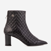 The Celeste Black Tip Quilted Leather Women’s Boot On Sale