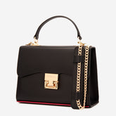 The Ege Black Leather Handbag Exclusive Style
