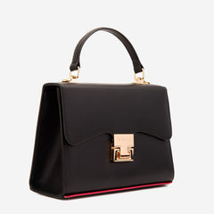 The Ege Black Leather Handbag Exclusive Style
