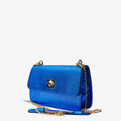 The Maple Sax Blue Leather Handbag For Sale