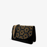 The Bolu Black Glitter Leather Handbag All New