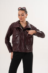 The Ravelyn Burgundy Leather Jacket All New