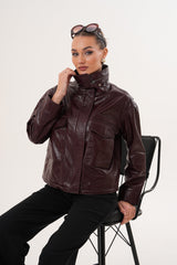 The Ravelyn Burgundy Leather Jacket All New