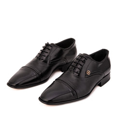 The Rockwell Handmade Black Leather Cap Toe Oxford Shoe All New