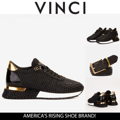 The Majesty Black Gold Leather Sneaker For Sale