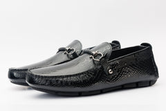 The Bologna Black Leather Bit Drive Loafer Shoe For Sale