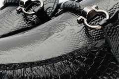 The Bologna Black Leather Bit Drive Loafer Shoe For Sale