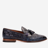 The Istanbul Navy Blue Leather Tassel Loafer Shoe Universal Fit