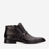 The Dallas Black Leather Bit Ankle Zip-Up Dress Boot For Sale
