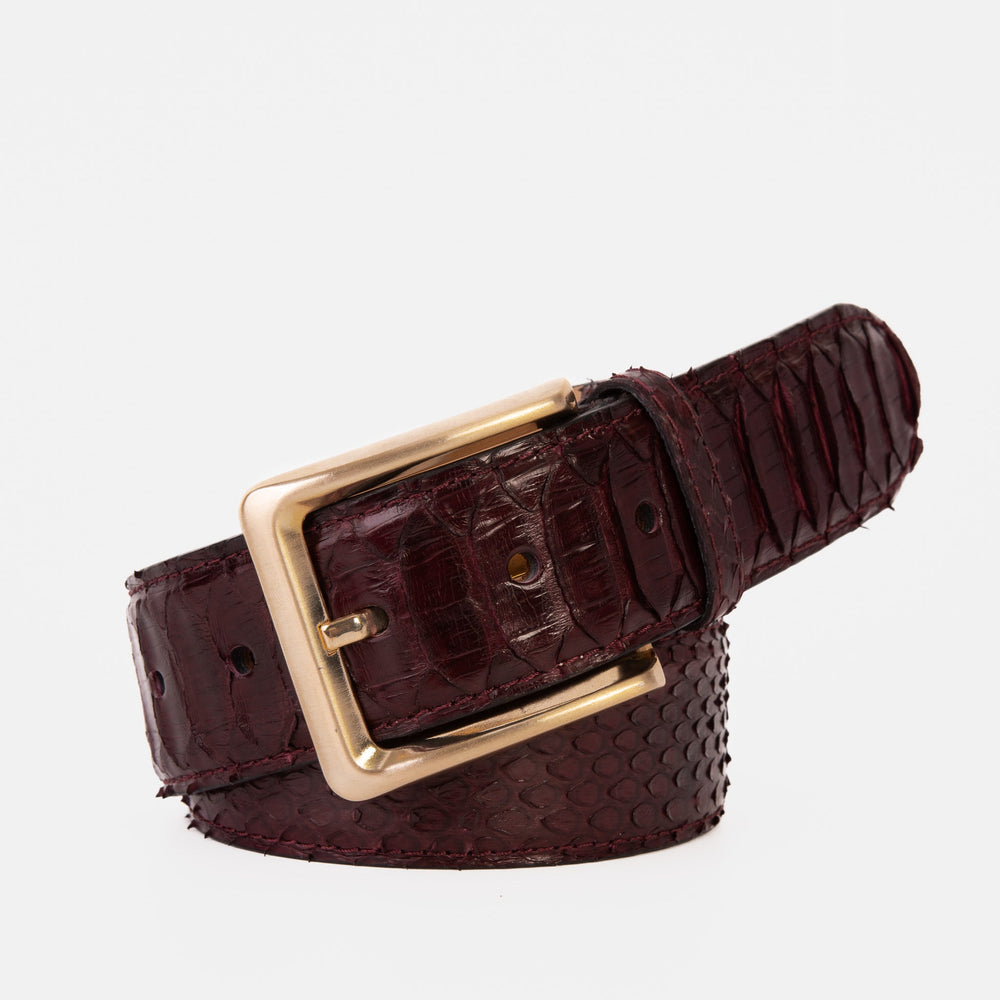 The Bethesda Burgundy pythn Sneak Leather Belt All New