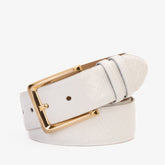 The Monaco White Leather Belt Fine Craftsmanship