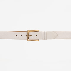 The Monaco White Leather Belt Fine Craftsmanship