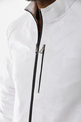 The Como Reversible White Black Leather Bomber Jacket Exclusive Style