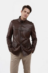 The Montclair Brown Leather Jacket On Sale
