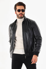Monza Vintage Black Lambskin Leather Jacket Universal Fit