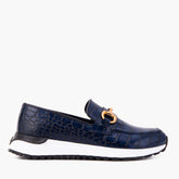 The Milan Navy Croc-Embossed Leather Sneaker Exclusive Style