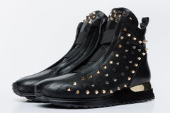 The Infanta High-Top Black Spike Leather Sneaker Limited Edition For Sale